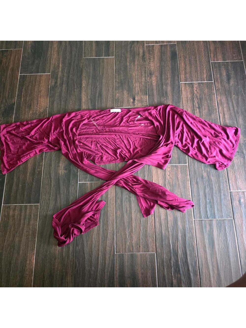 Women's Pink and Burgundy Crop-top